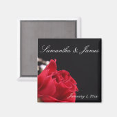 Rote Rose Bouquet Personal Wedding Magnet (Vorderseite/Rückseite)