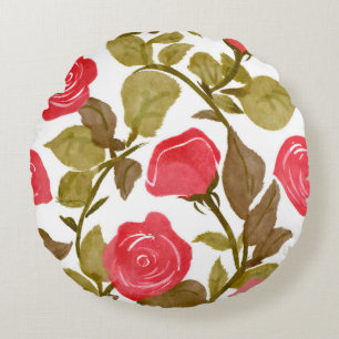 Rote Rose Bouquet Rundkissen Rundes Kissen