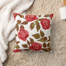 Rote Rose Bouquet Throw Kissen
