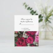 Rote Rose Bouquet UAWG Repcard RSVP Karte (Stehend Vorderseite)
