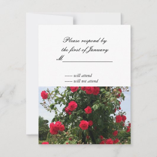 Rote Rose Bouquet UAWG Repcard RSVP Karte (Vorderseite)