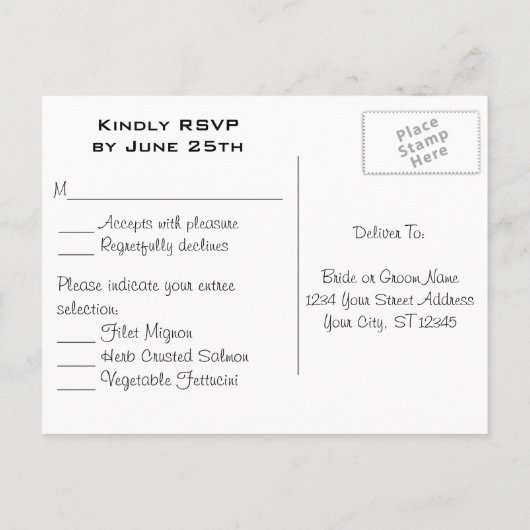 Rote Rose Bouquet Wedding RSVP Einladungspostkarte (Rückseite)