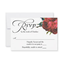 Rote Rose Bouquet Wedding RSVP