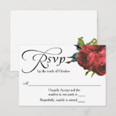 Rote Rose Bouquet Wedding RSVP Karte (Vorne/Hinten)