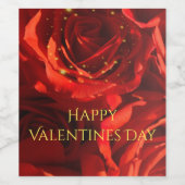 Rote Rose Bouquet Weinflasche Weinetikett (Einzelnes Label)