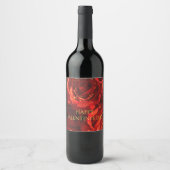 Rote Rose Bouquet Weinflasche Weinetikett (Vorderseite)