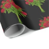 Rote Rose Bouquet Wrapping Paper Geschenkpapier (Rolleneckpunkt)
