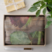 Rote Rose Braunholz Rustikale Textur Blumenantike Seidenpapier (Geschenk)