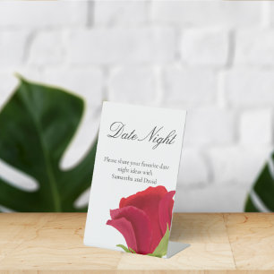 Rote Rose Brautparty Datum Nacht Jar Sockelschild