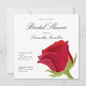 Rote Rose Brautparty Einladung (Vorderseite)