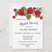 Rote Rose Brautparty Floral Einladung (Vorderseite)