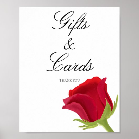Rote Rose Brautparty Geschenke und Karten Poster (Vorne)