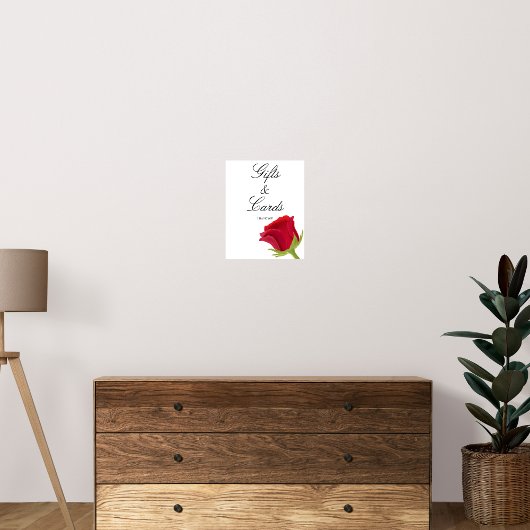 Rote Rose Brautparty Geschenke und Karten Poster