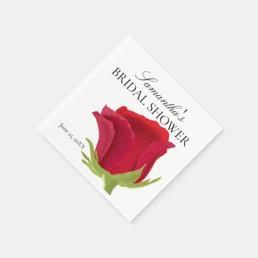 Rote Rose Brautparty Napkins Serviette (Ecke)