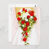 Rote Rose Bridal Bouquet Postkarte (Vorne/Hinten)