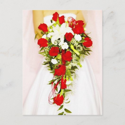 Rote Rose Bridal Bouquet Postkarte (Vorderseite)