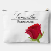 Rote Rose Bridesmaid Druckknopfbeutel Zubehörtasche (Rückseite)