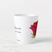 Rote Rose Bridesmaid Name Latte Tasse (Vorderseite)