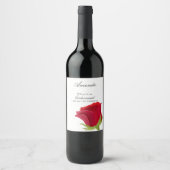 Rote Rose Bridesmaid Vorschlag Weinetikett (Vorderseite)