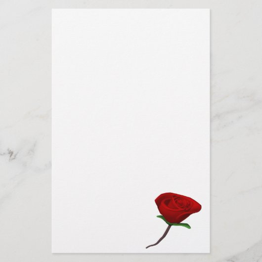 Rote Rose Briefpapier (Vorderseite)