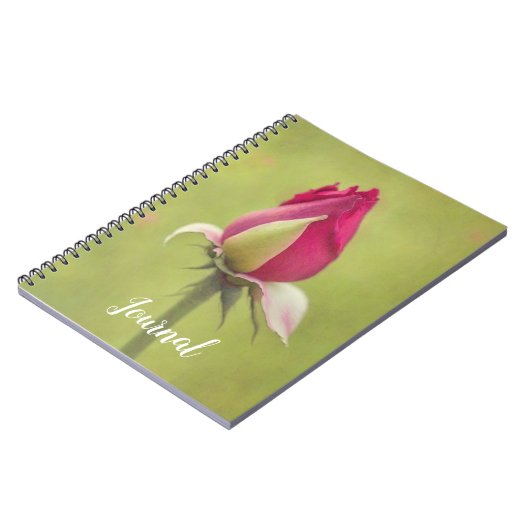 Rote Rose Bud Art Journal-Notebook Notizblock (Linke Seite)