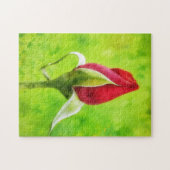 Rote Rose Bud Art Puzzle (Horizontal)