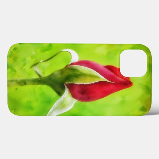 Rote Rose Bud Blume Art Phone Case (Rückseite (Horizontal))