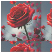 Rote Rose Buds Delight, Fabric Stoff (Nahaufnahme)