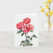 Rote Rose Bunch von Gertie's Garden Art Note Card Karte (Gelbe Blume)