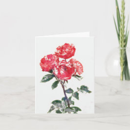 Rote Rose Bunch von Gertie's Garden Art Note Card Karte