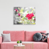Rote Rose Bush Stretched Canvas Print Leinwanddruck (Insitu (Wohnzimmer))