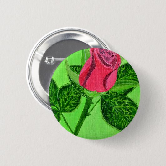Rote Rose Button (Vorne & Hinten)