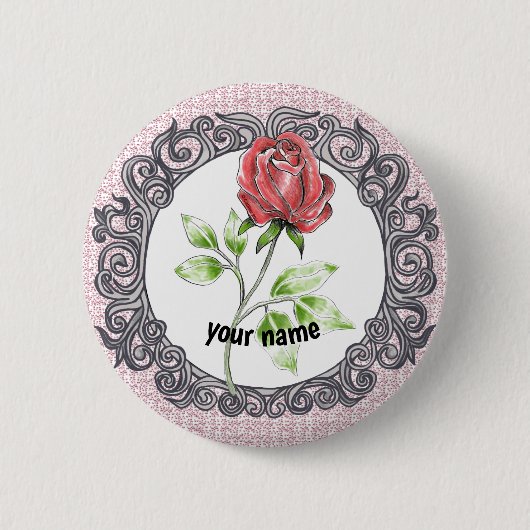 Rote Rose Button (Vorderseite)