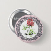 Rote Rose Button (Vorne & Hinten)
