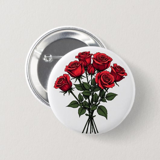rote Rose Button (Vorne & Hinten)