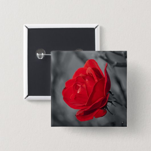 Rote Rose Button (Vorne & Hinten)