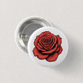 Rote Rose Button (Vorne & Hinten)