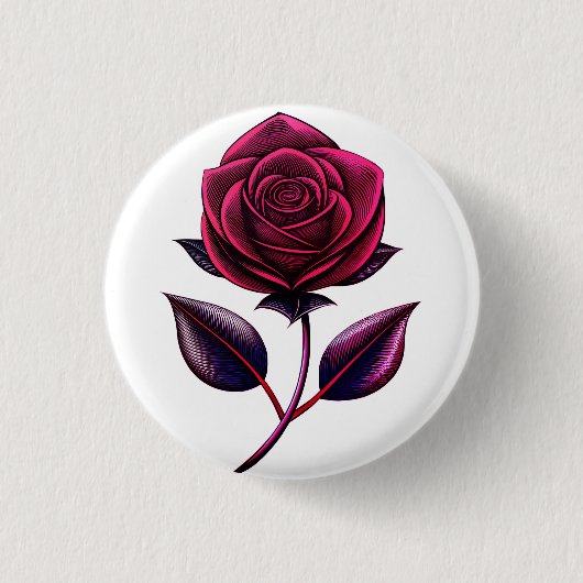rote Rose Button (Vorderseite)