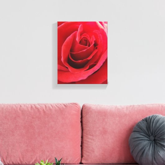 Rote Rose Canvas Print Leinwanddruck (Insitu (Wohnzimmer))