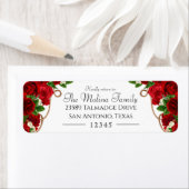 Rote Rose Charro Quinceanera Rücksendeadresse (Insitu)