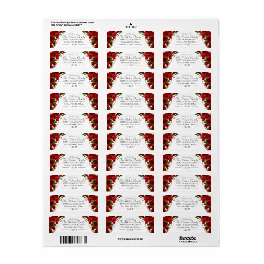 Rote Rose Charro Quinceanera Rücksendeadresse (Vorne)