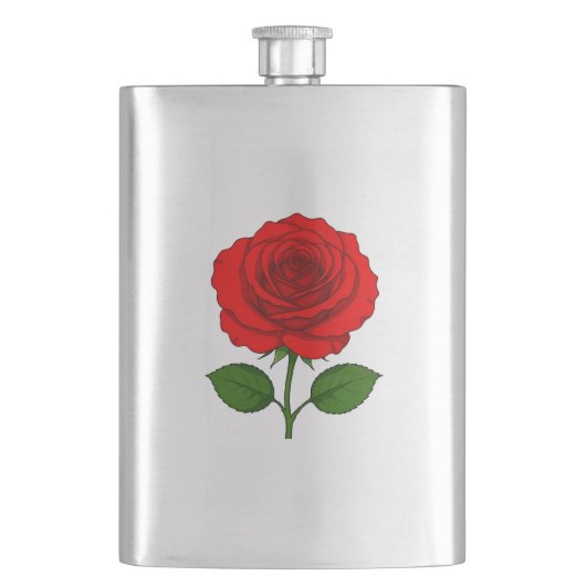 Rote Rose Classic-Flasche Flachmann (Vorderseite)