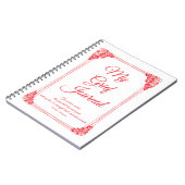 Rote Rose Cluster Border GTrauer Journal Notizblock (Linke Seite)