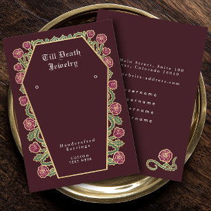 Rote Rose Coffin Gothic Earring Display Visitenkarte
