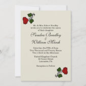 Rote Rose Cream Classic Wedding Einladung (Vorderseite)