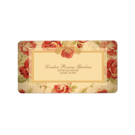 Rote Rose, Creme, Bräunungsschild Adressaufkleber