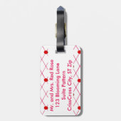 Rote Rose CrissKreuzmuster-Gepäckanhänger Gepäckanhänger (Rückseite vertikal)