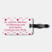 Rote Rose CrissKreuzmuster-Gepäckanhänger Gepäckanhänger (Rückseite horizontal)