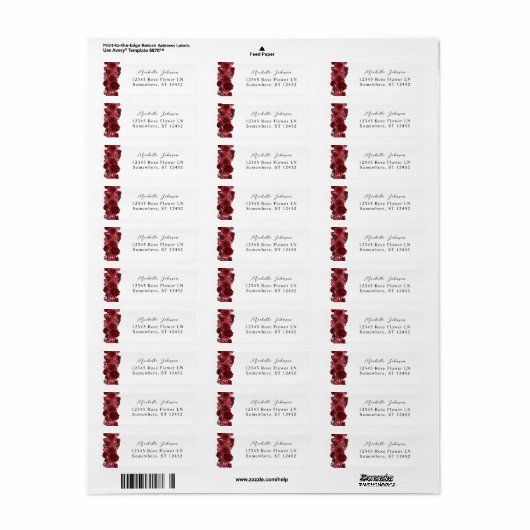 Rote Rose & Crystal-Rücksendeadresse (Vorne)