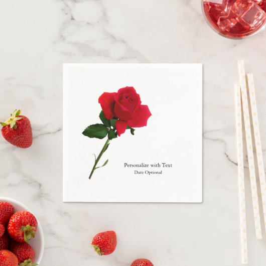 Rote Rose Custom Cocktail Napkin Serviette (Beispiel)